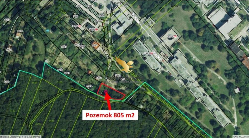 Stavebný pozemok 805 m2, BA-Dúbravka