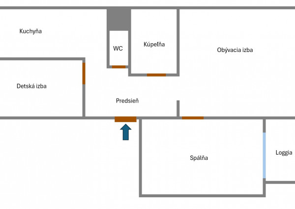 Na predaj 3-izbový byt s loggiou, ul. Narcisová
